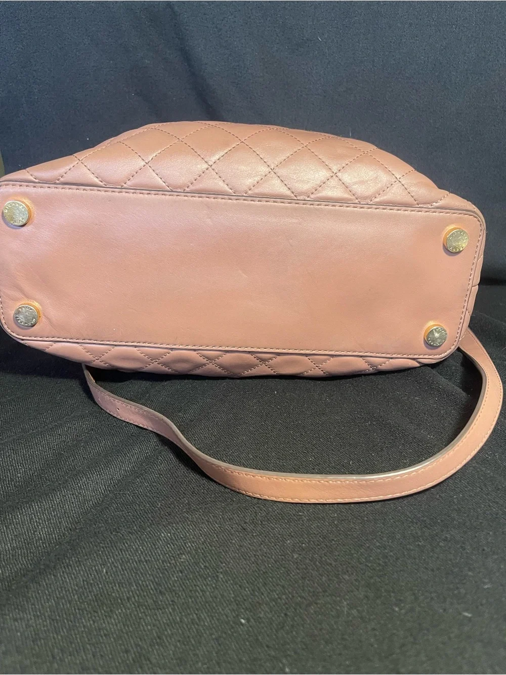 Michael Kors Blush Quilted Leather Satchel with Gold Hardware